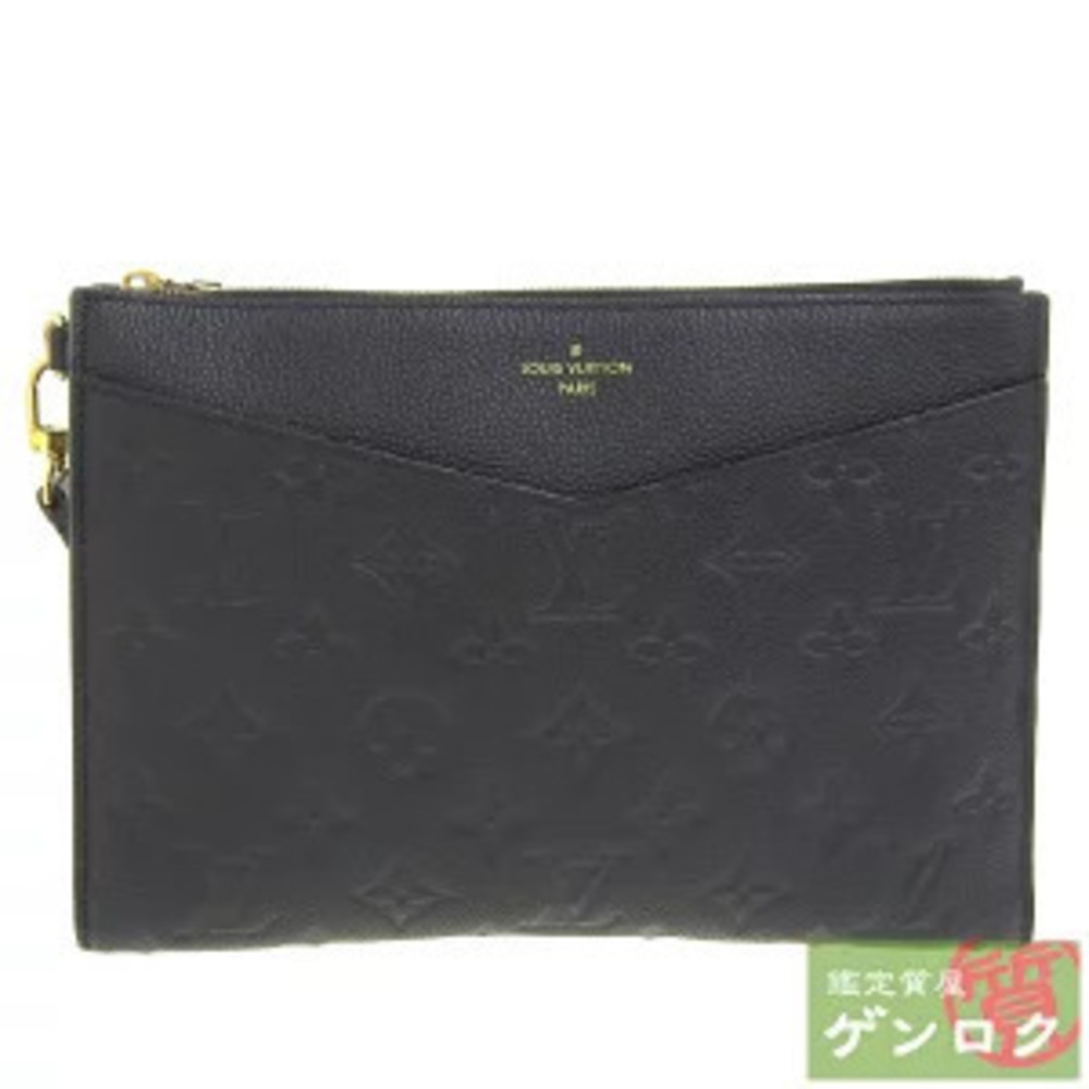 Louis Vuitton Monogram Empreinte Daily Pouch Clutch Bag Leather Noir Black